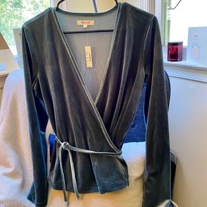 Madewell velvet wrap top